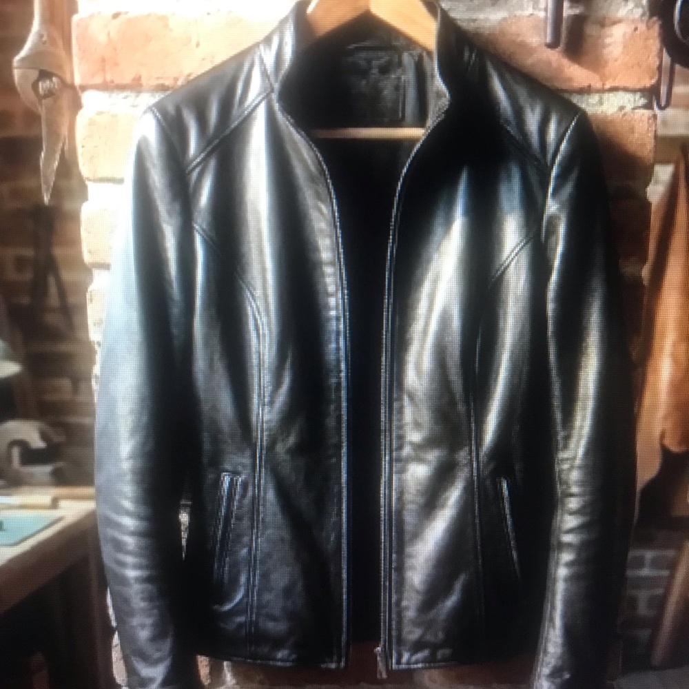 Women’s Black Leather Bomber Jacket